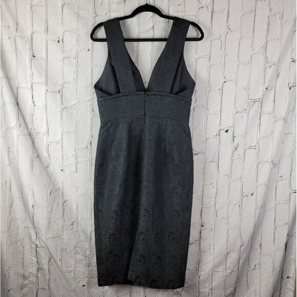 🌏 Charles Chang-Lima solid black printed sleeveless short wool silk blend dress - Picture 3 of 11